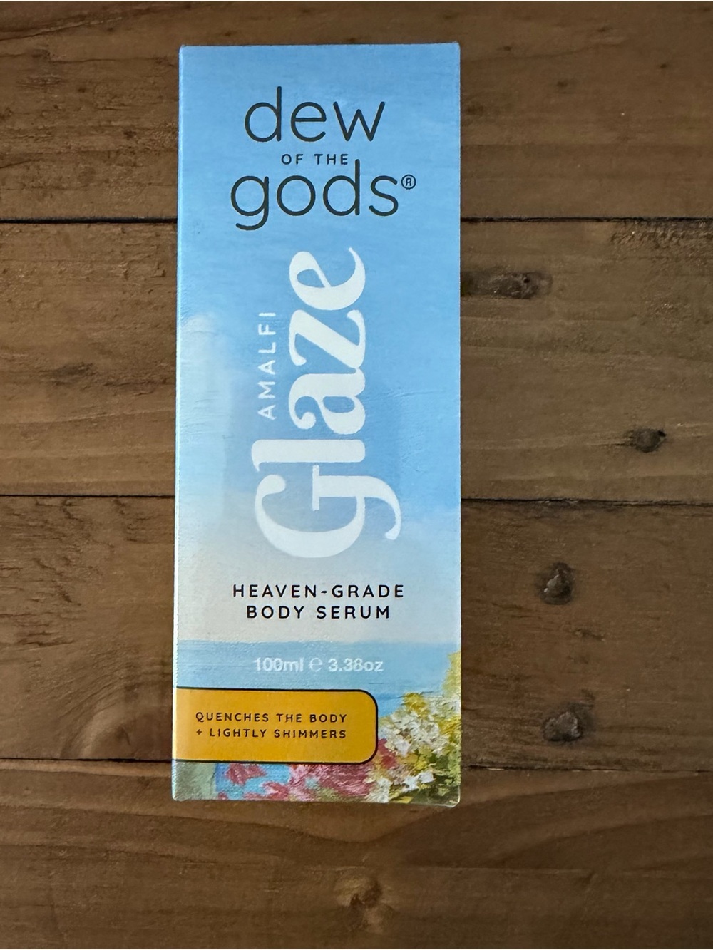 Jilly Box Dew of the Gods Amalfi Glaze Body Serum - Light Blue Box